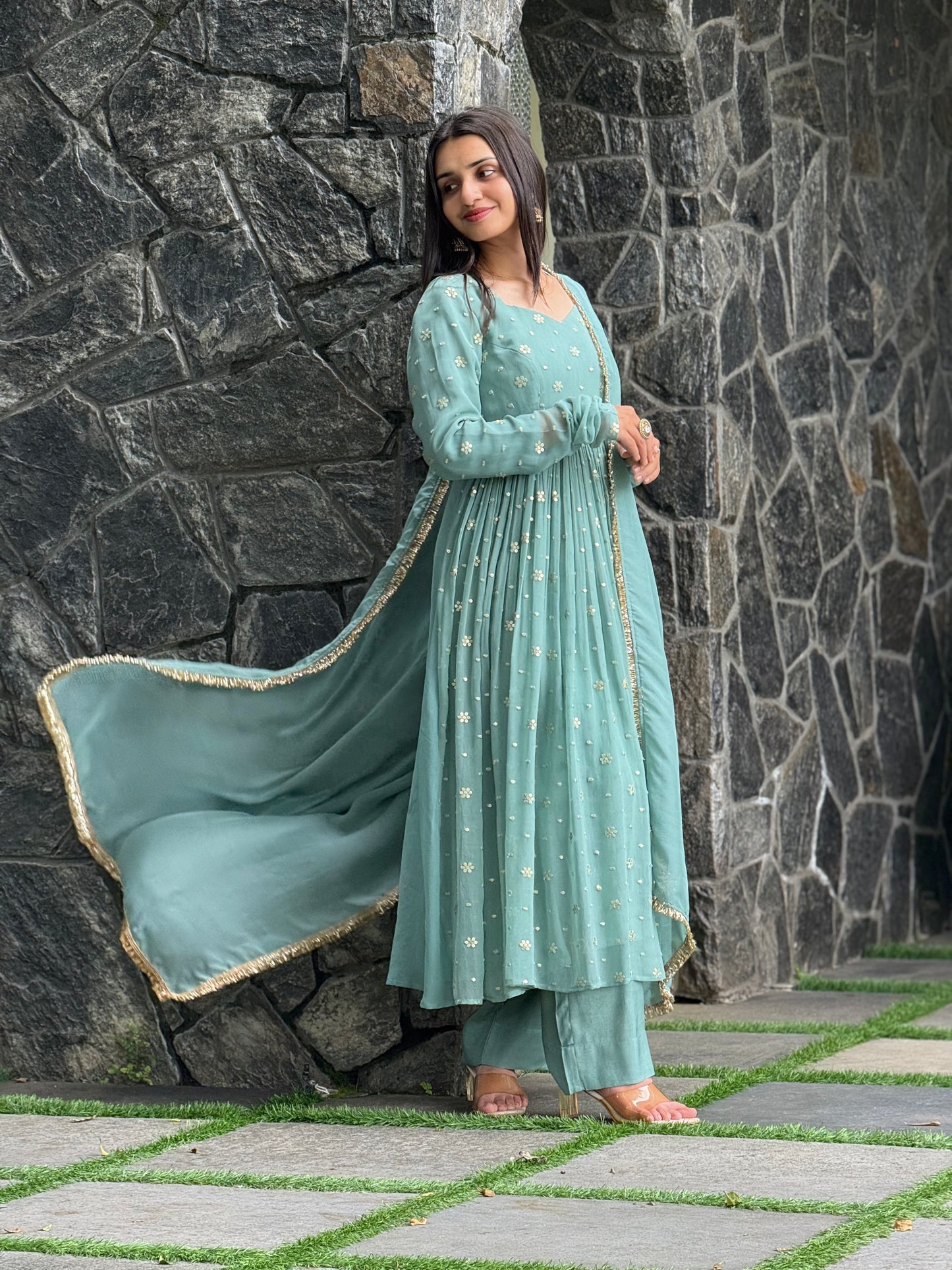 ZU25X249- BLUE GEORGETTE