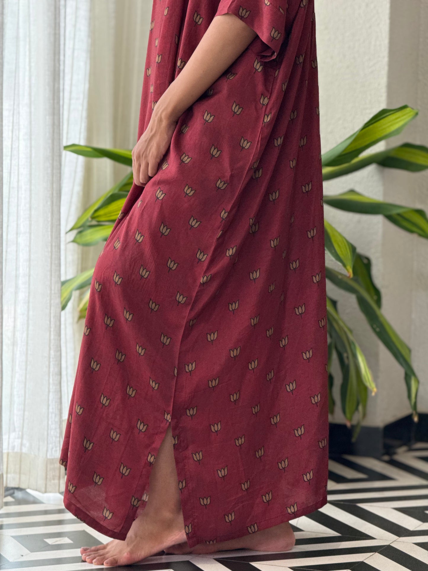 ZU25X356-MUSLIN SILK KAFTAN
