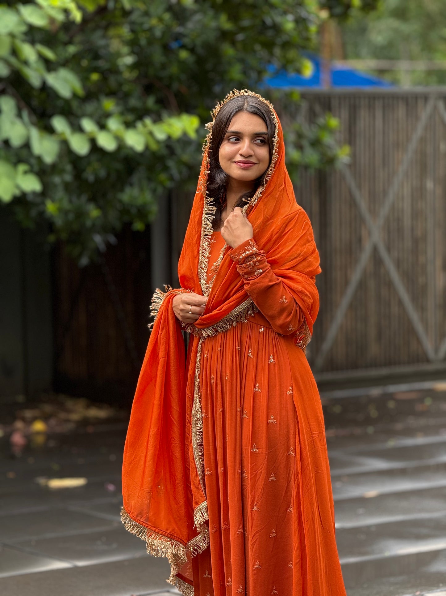 ZU25X170- BURNT GEORGETTE