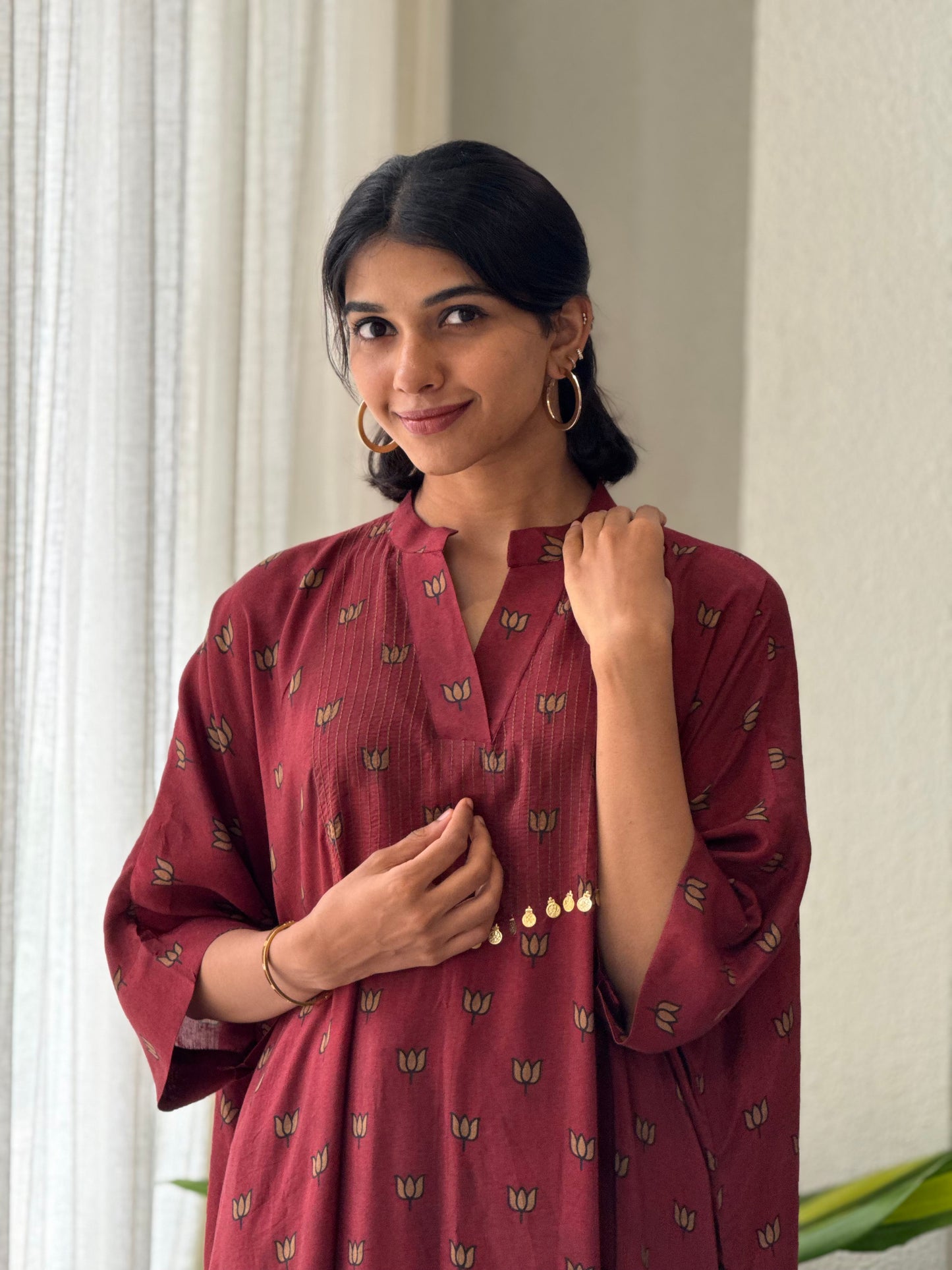 ZU25X356-MUSLIN SILK KAFTAN