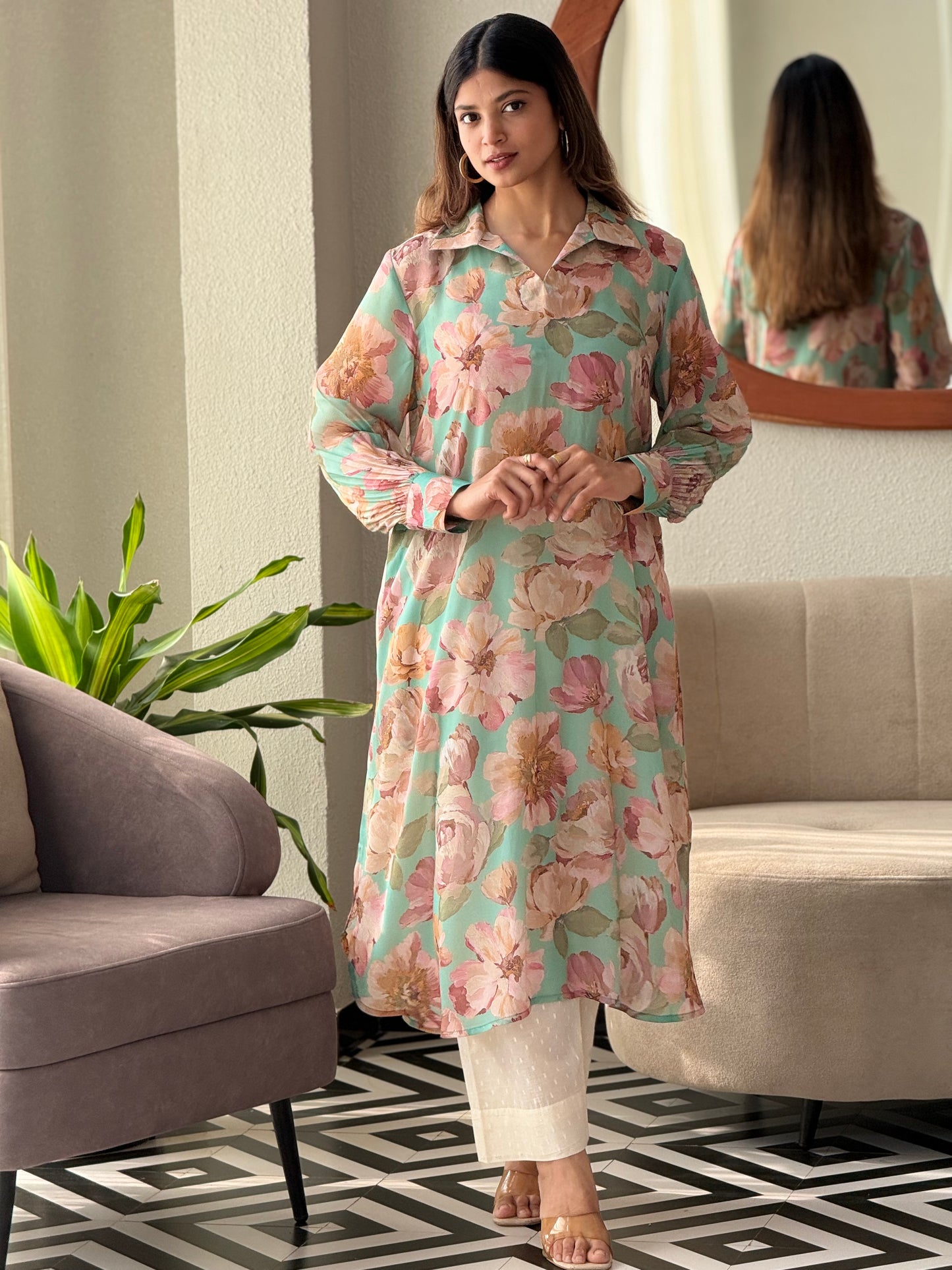 ZU25X304-CRAPE SILK PRINTED