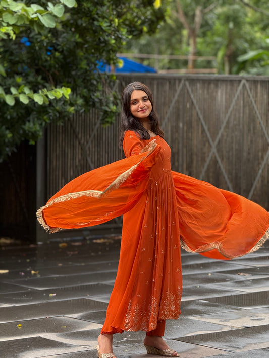 ZU25X170- BURNT GEORGETTE