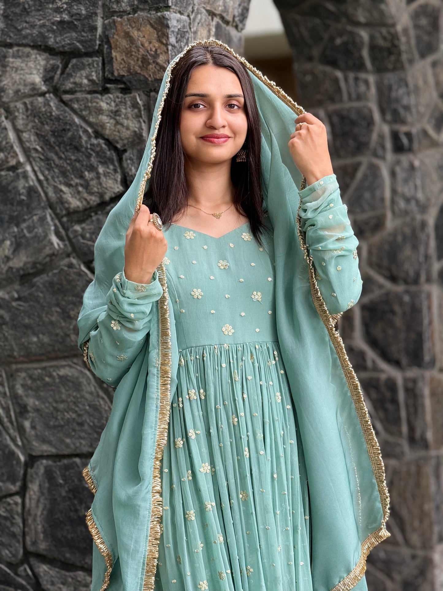 ZU25X249- BLUE GEORGETTE