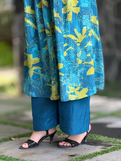 ZU25X406-Crape silk kaftan
