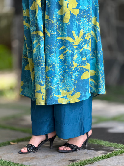 ZU25X406-Crape silk kaftan