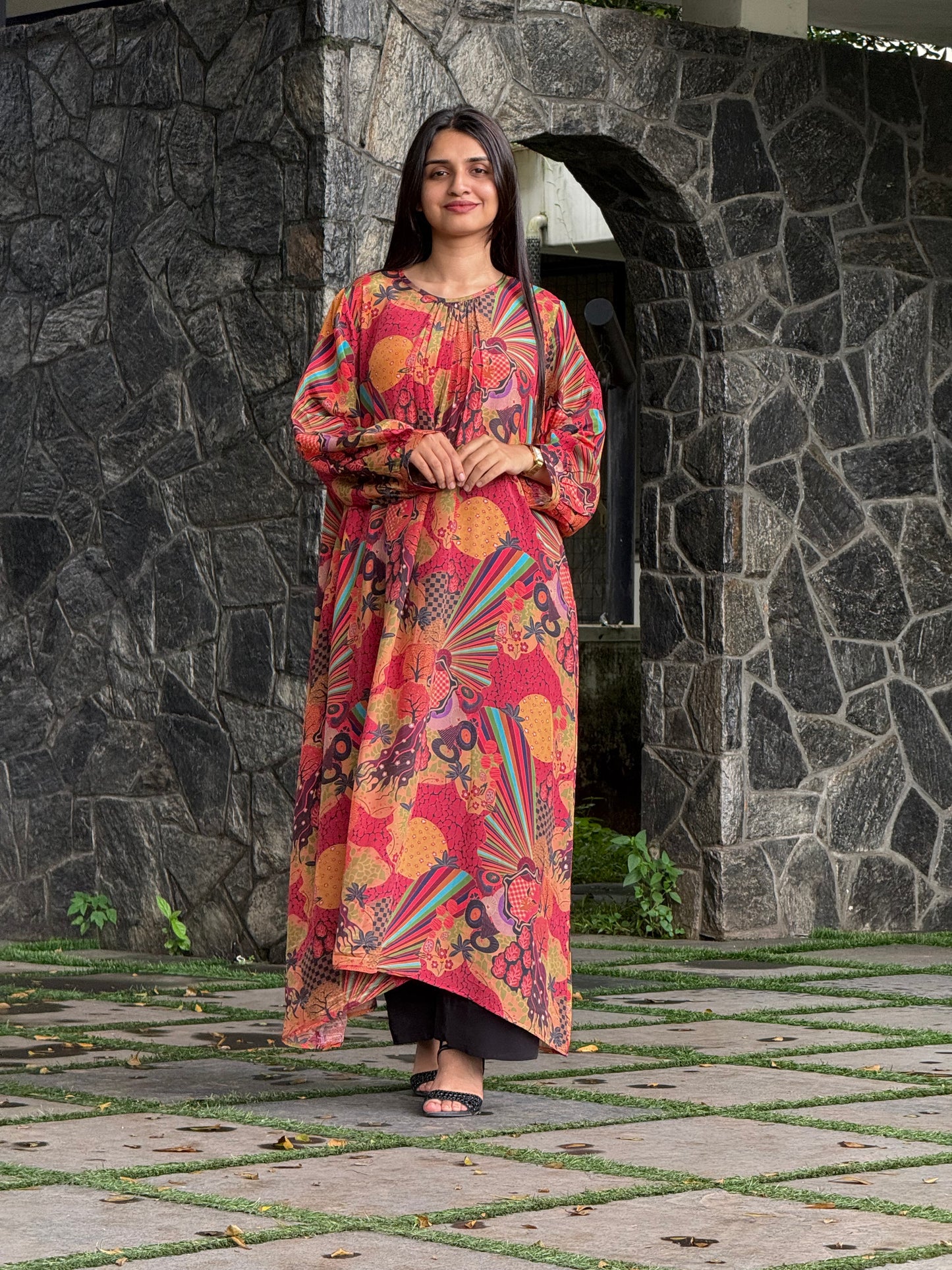 ZU25X395-CRAPE SILK PRINTED