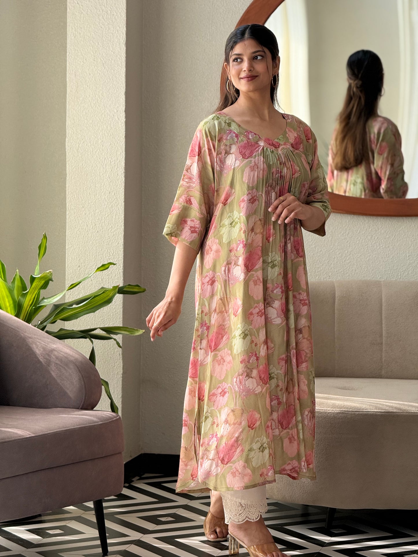 ZU25X299-MUSLIN SILK PRINTED