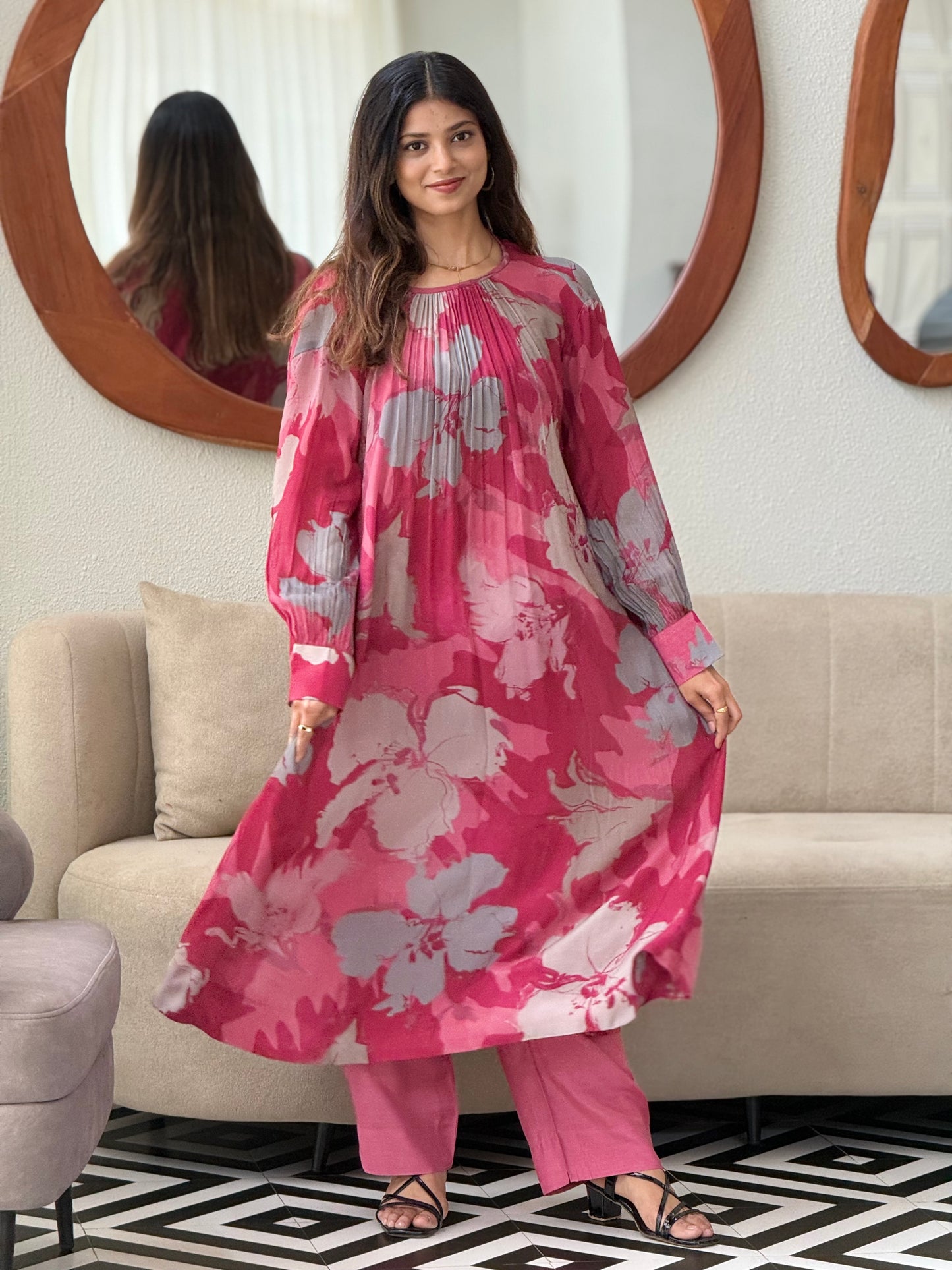 ZU25X326-CRAPE SILK PRINTED