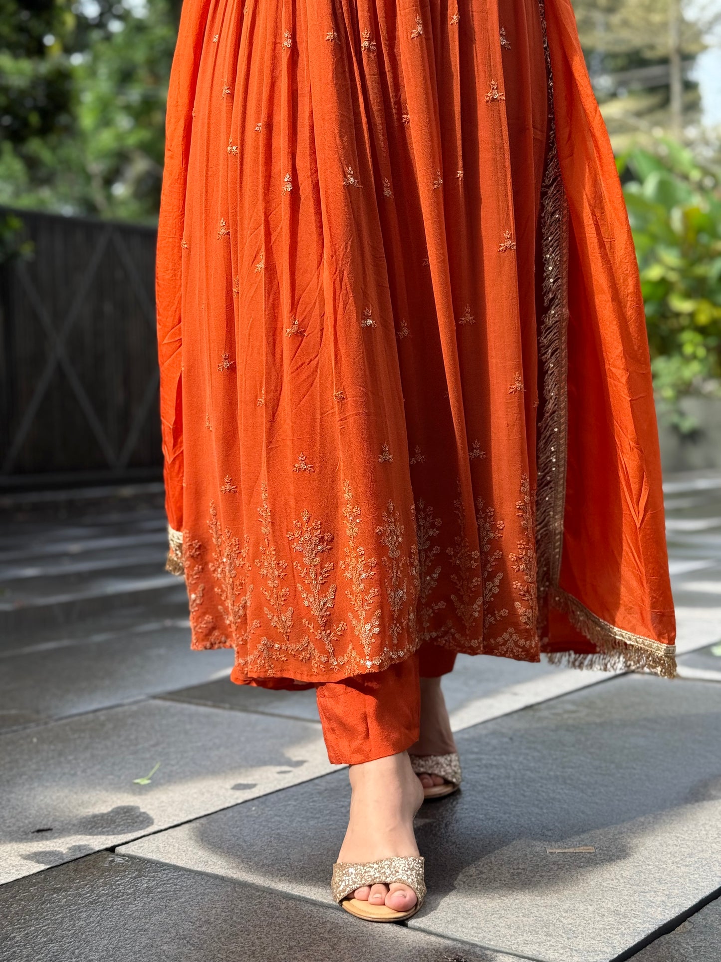 ZU25X170- BURNT GEORGETTE