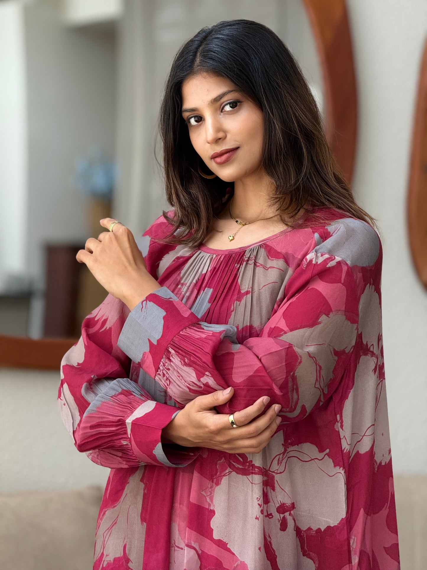 ZU25X326-CRAPE SILK PRINTED