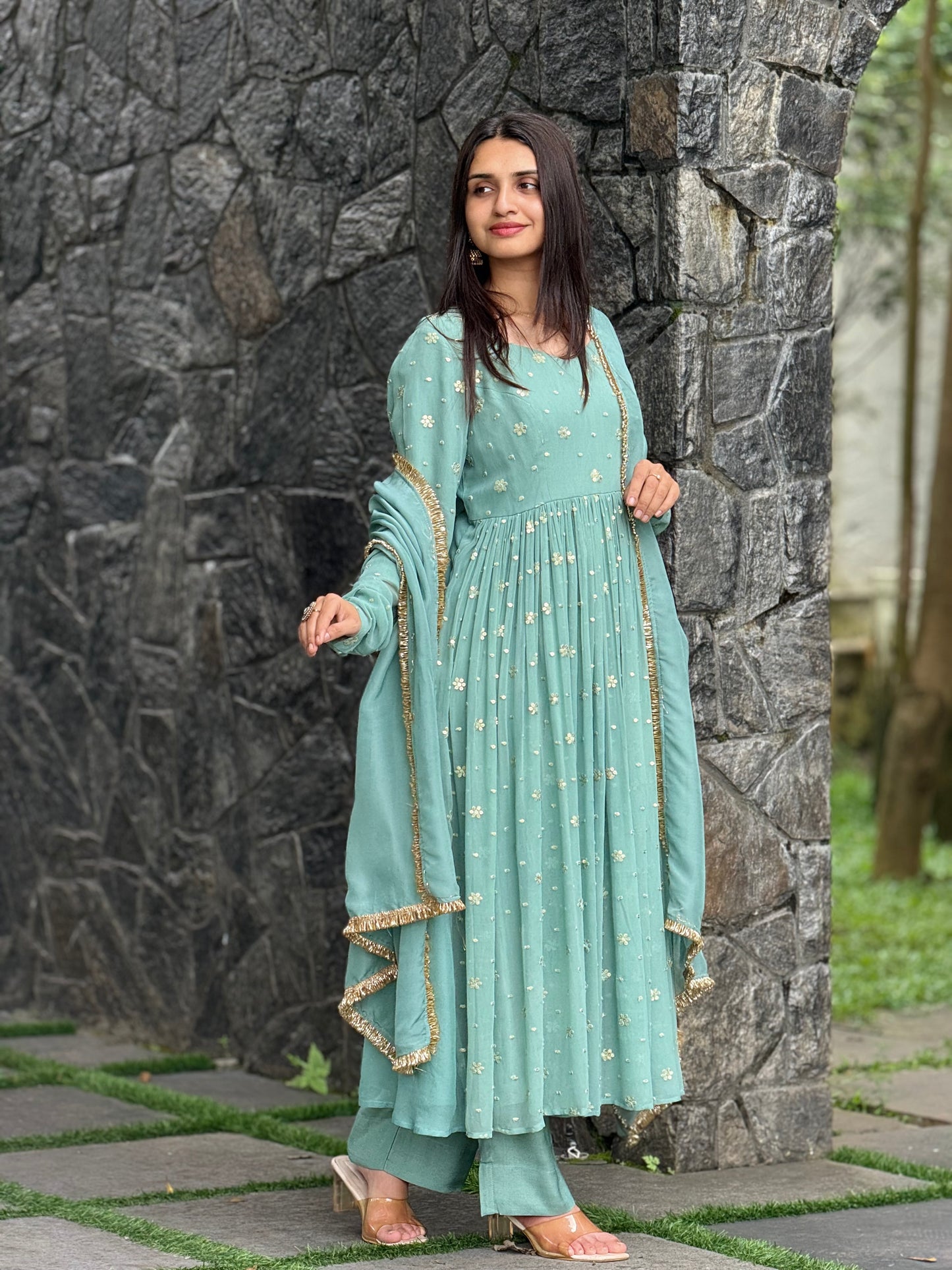 ZU25X249- BLUE GEORGETTE