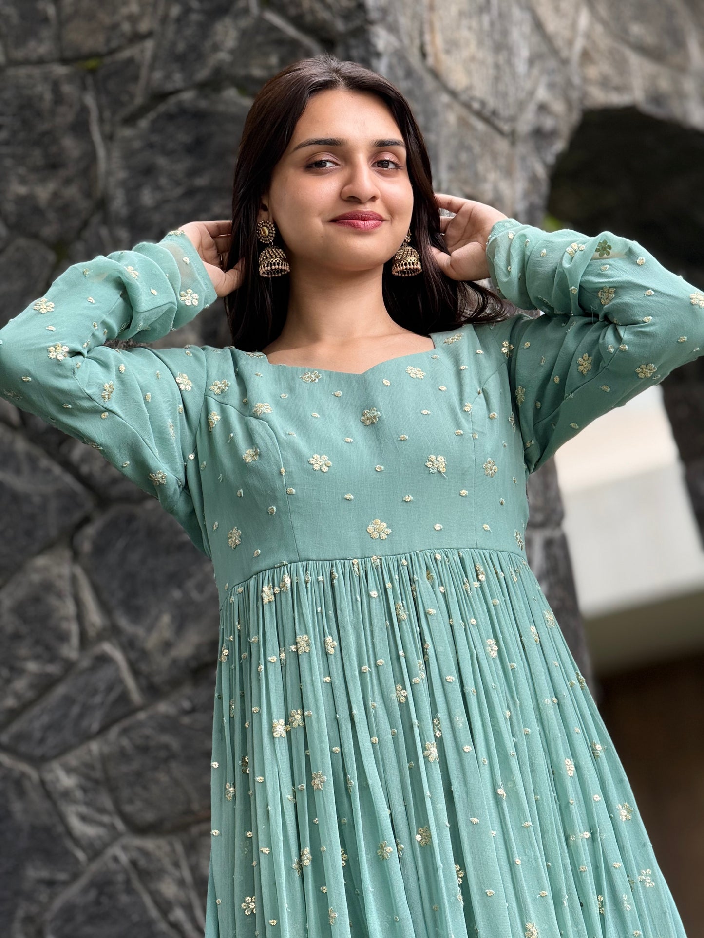 ZU25X249- BLUE GEORGETTE