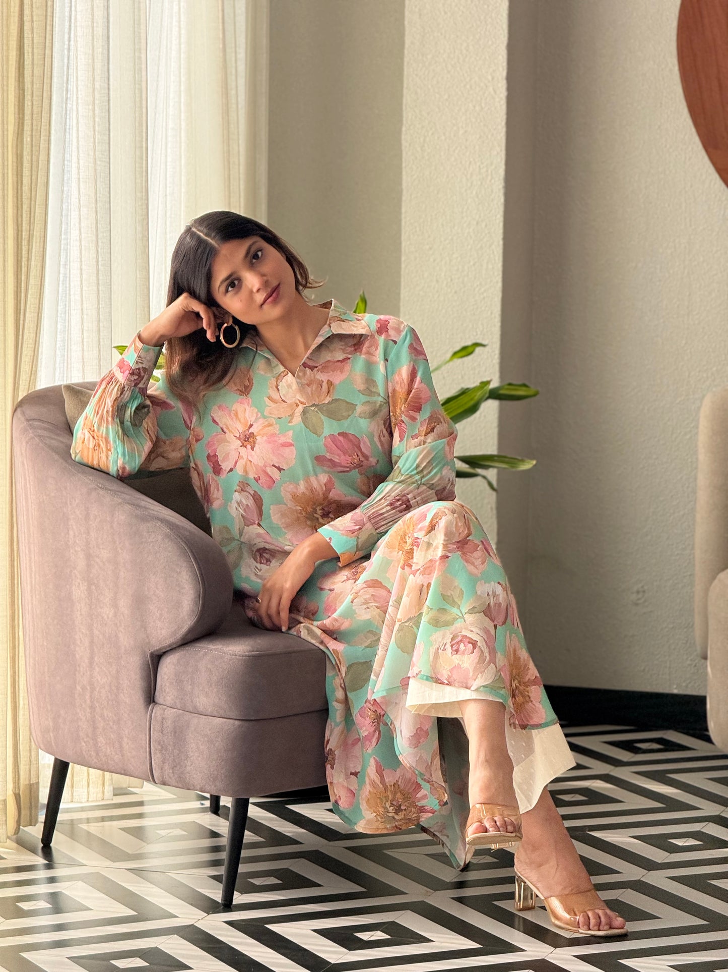 ZU25X304-CRAPE SILK PRINTED