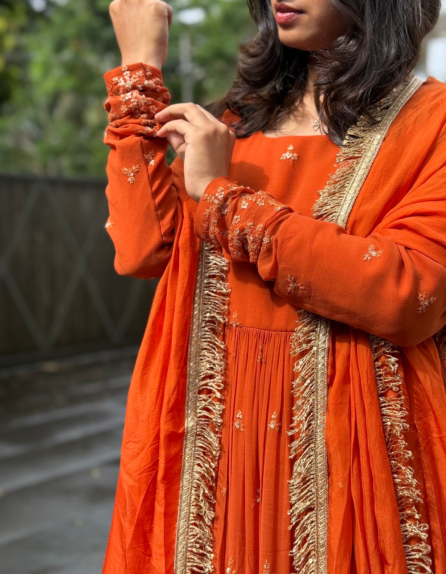 ZU25X170- BURNT GEORGETTE