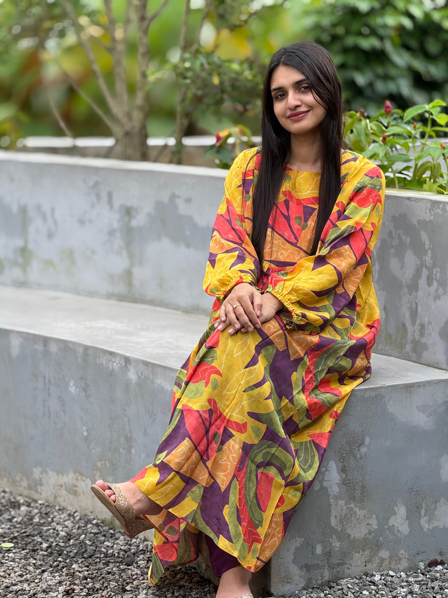 ZU25X402-CRAPE SILK PRINTED