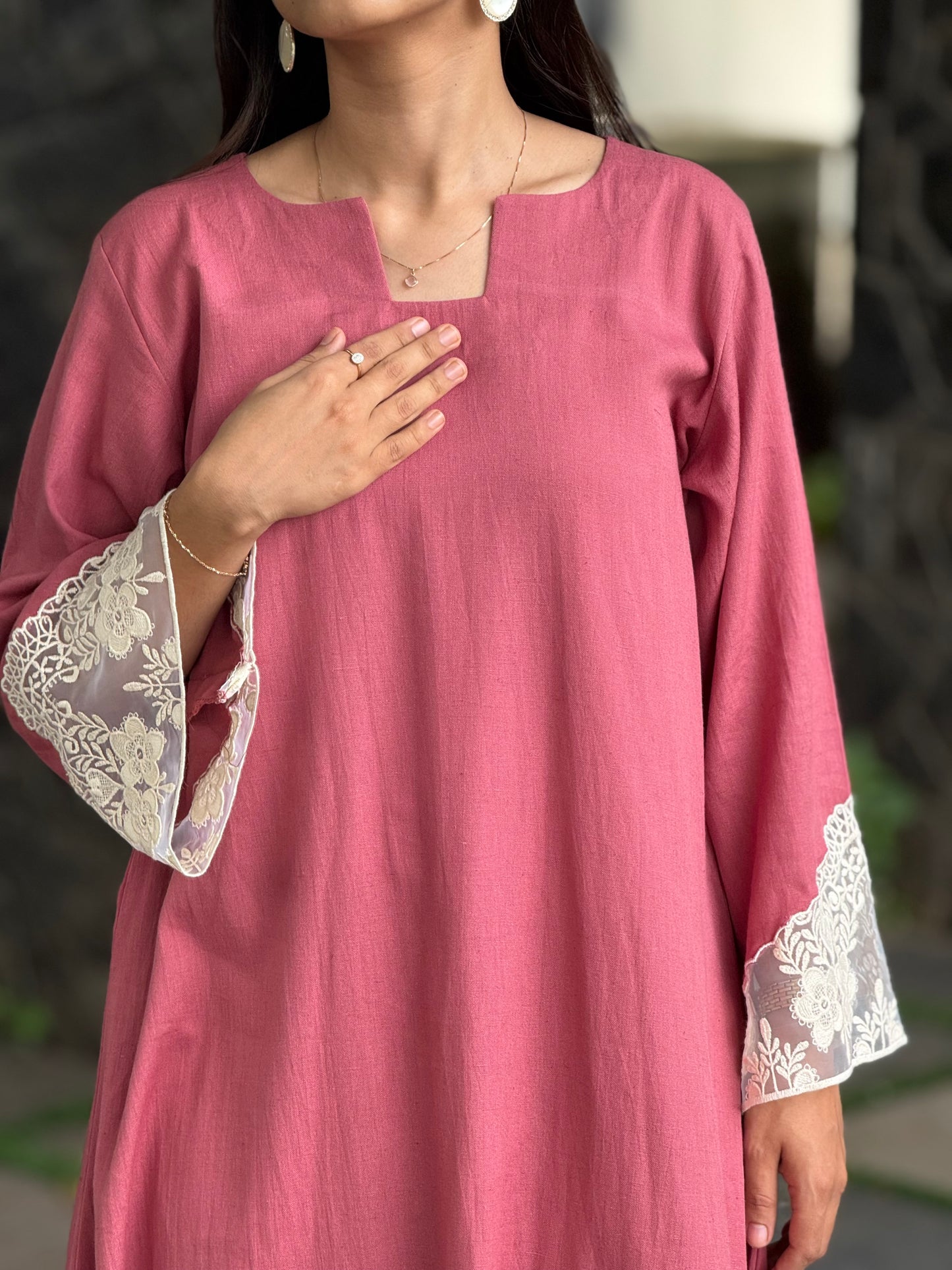 ZU25X386-Blush Lace Co-ord