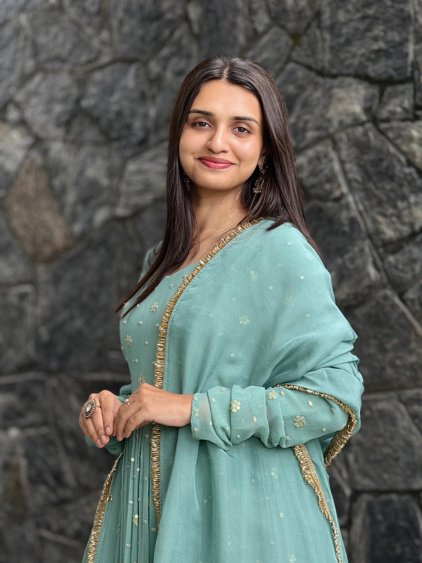 ZU25X249- BLUE GEORGETTE