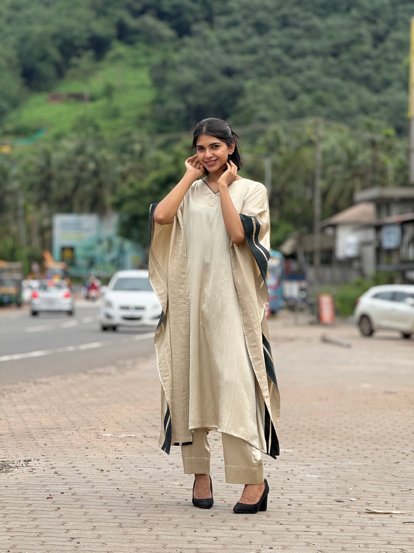 ZU25X379-GULABI KAFTAN