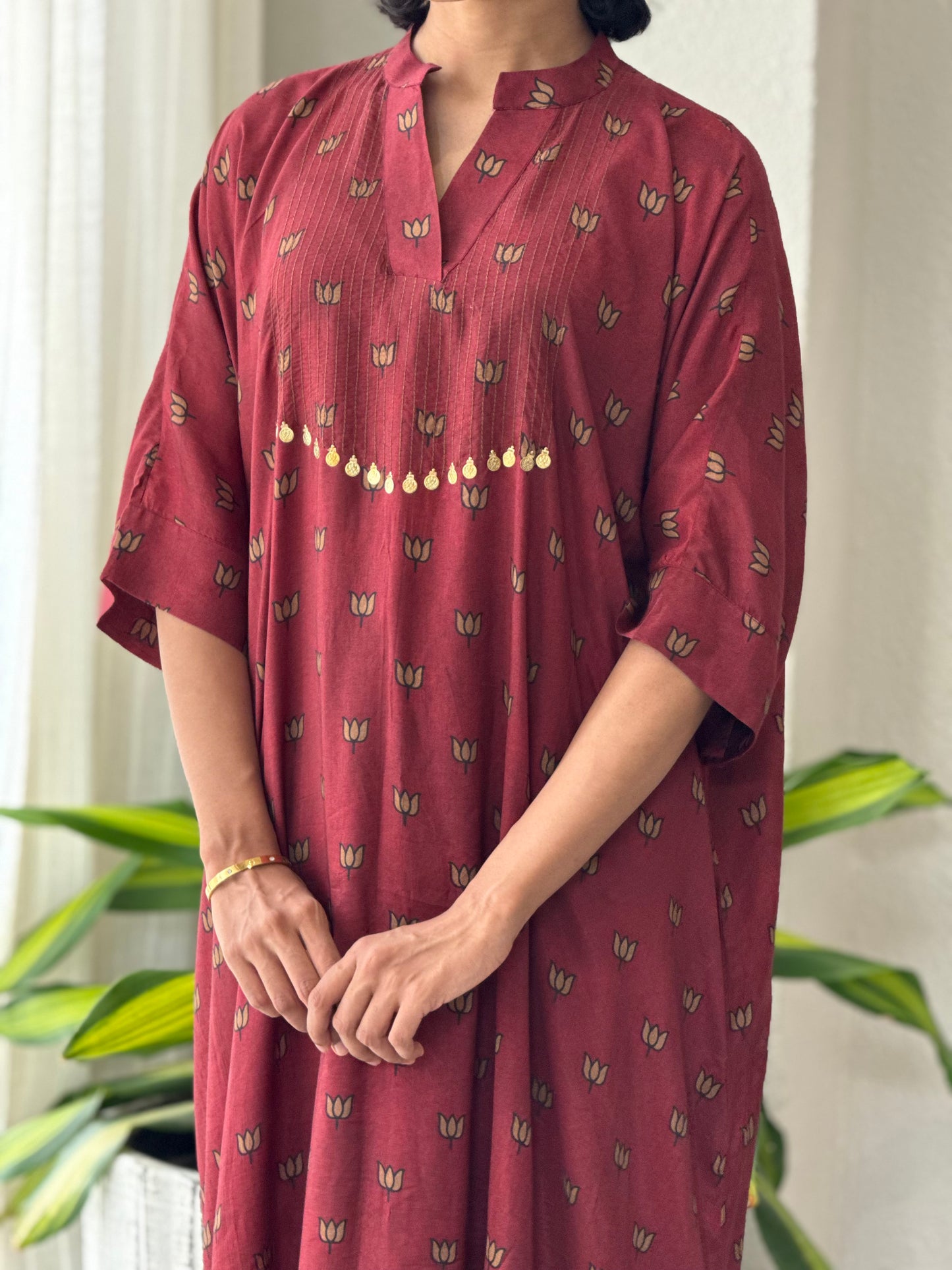 ZU25X356-MUSLIN SILK KAFTAN