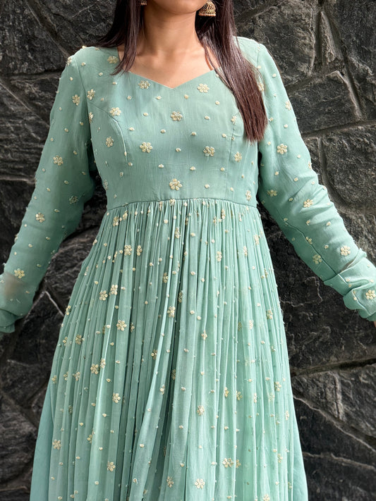 ZU25X249- BLUE GEORGETTE