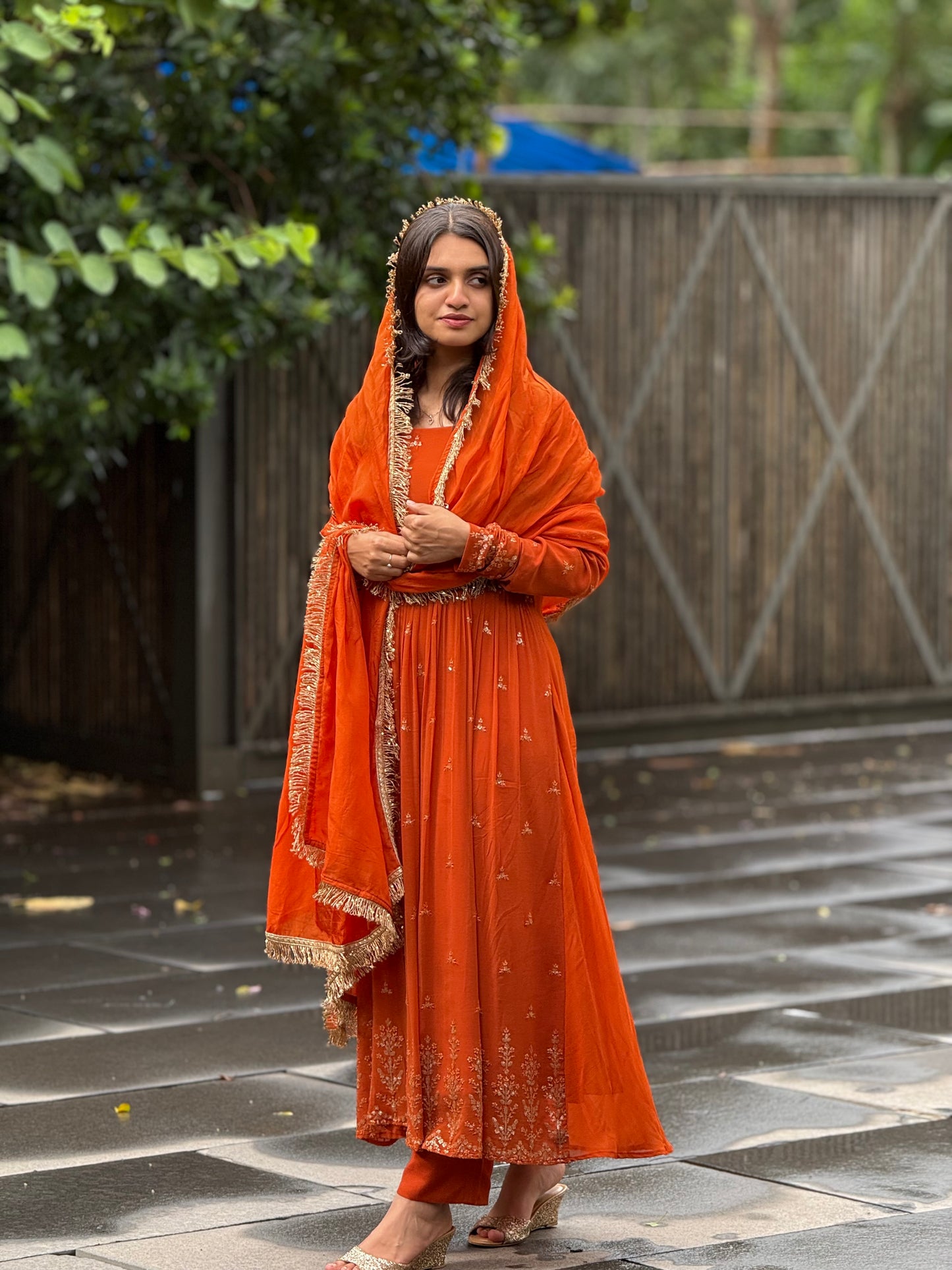 ZU25X170- BURNT GEORGETTE