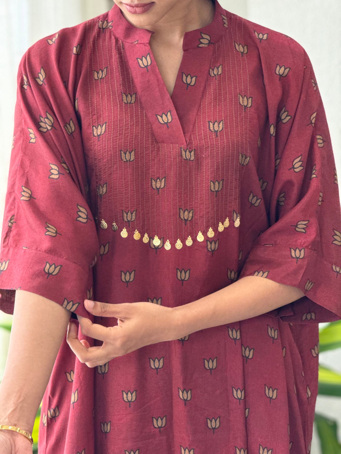 ZU25X356-MUSLIN SILK KAFTAN