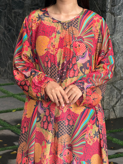 ZU25X395-CRAPE SILK PRINTED