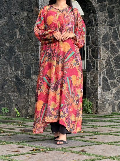 ZU25X395-CRAPE SILK PRINTED