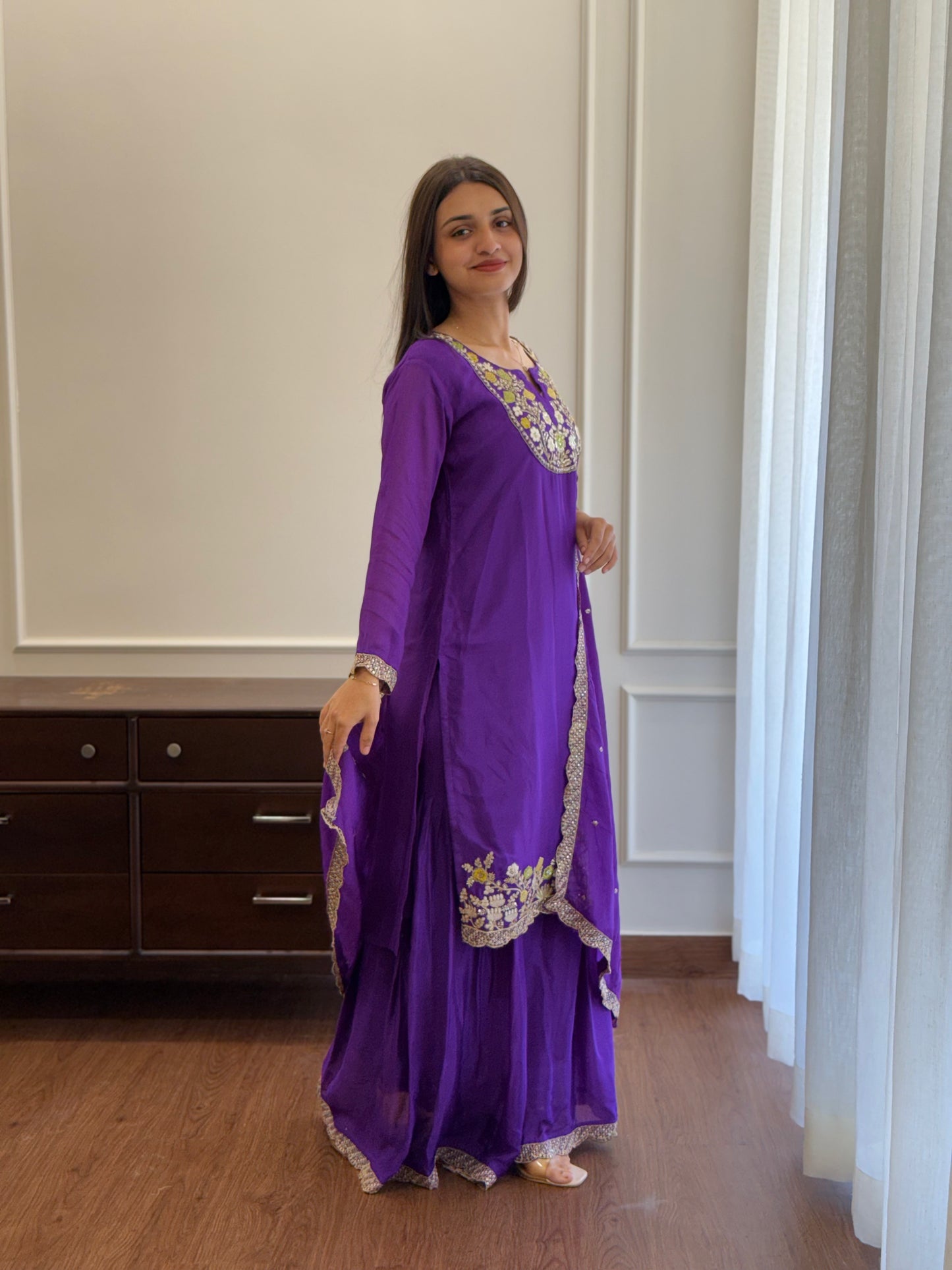 ZU25X009-PURPLE SHARARA