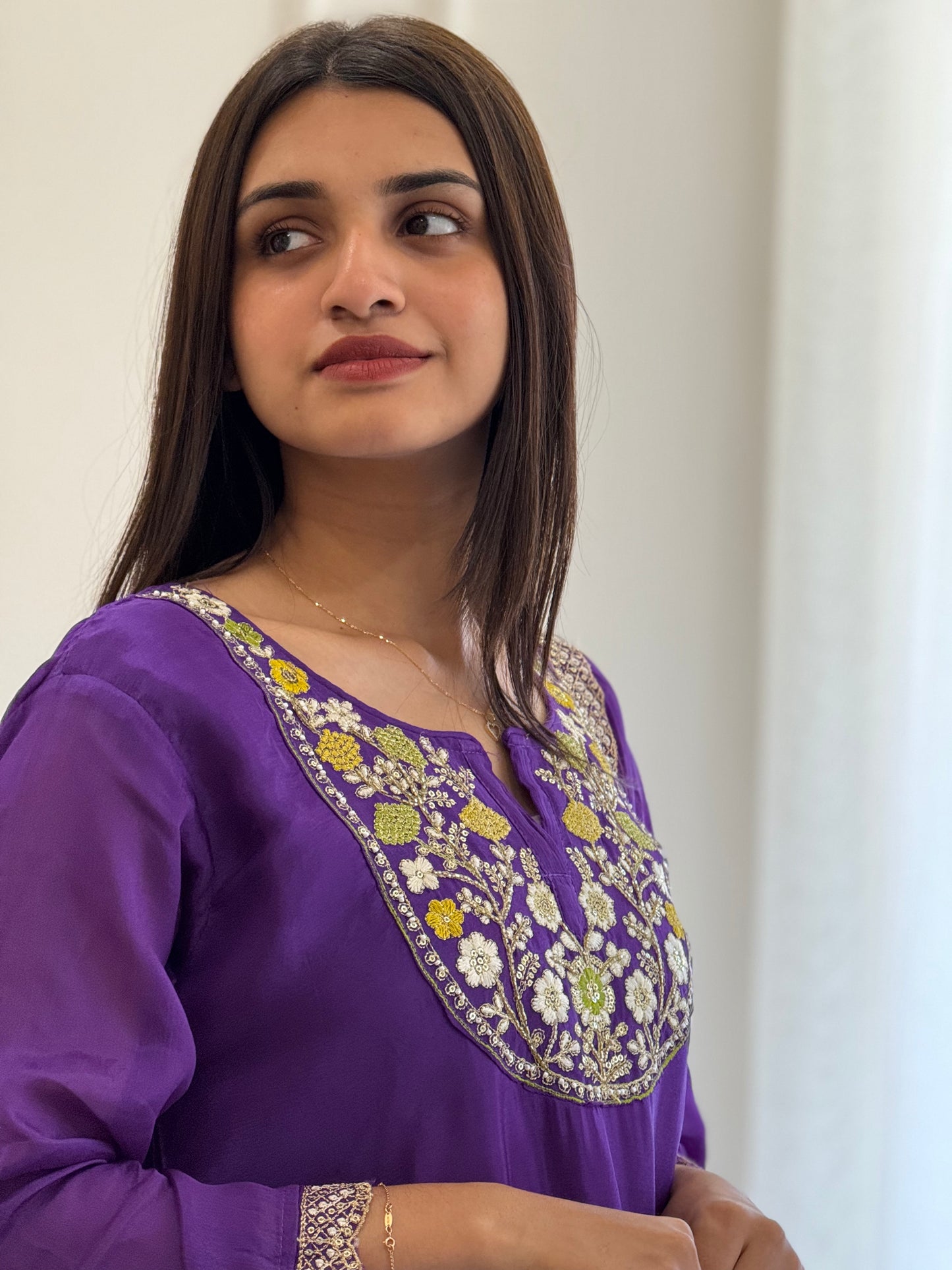 ZU25X009-PURPLE SHARARA