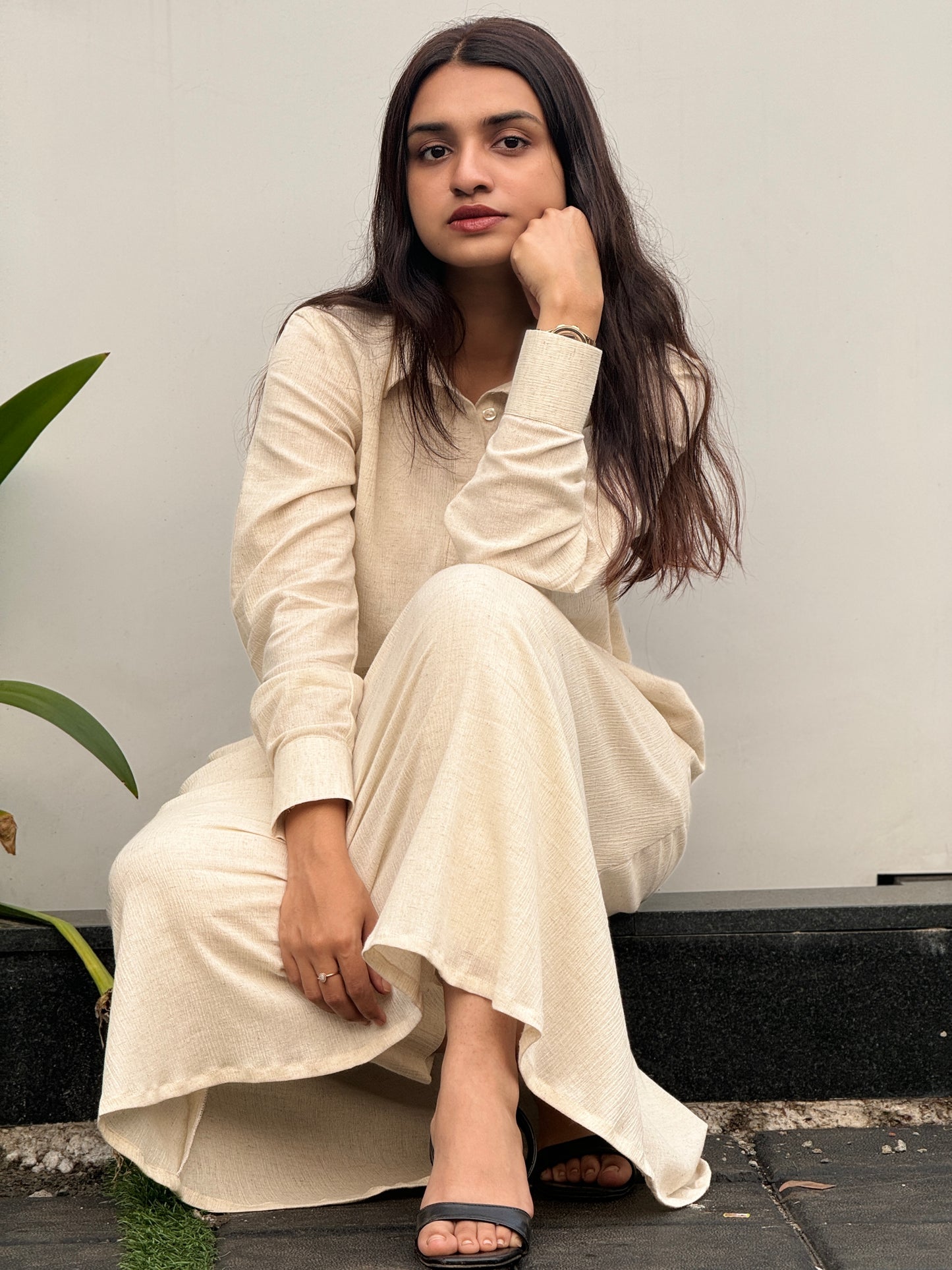 ZU25X066-CRUSHED COTTON CO-ORD