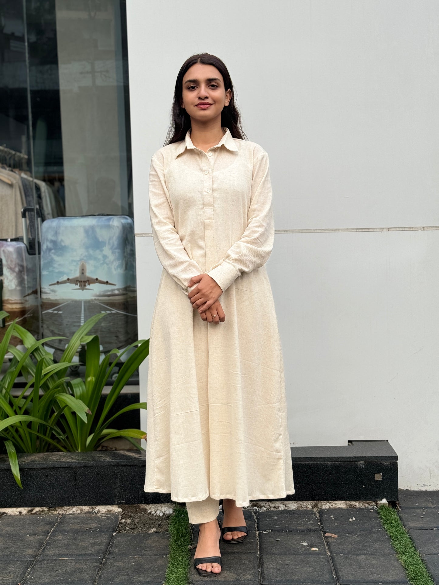 ZU25X066-CRUSHED COTTON CO-ORD