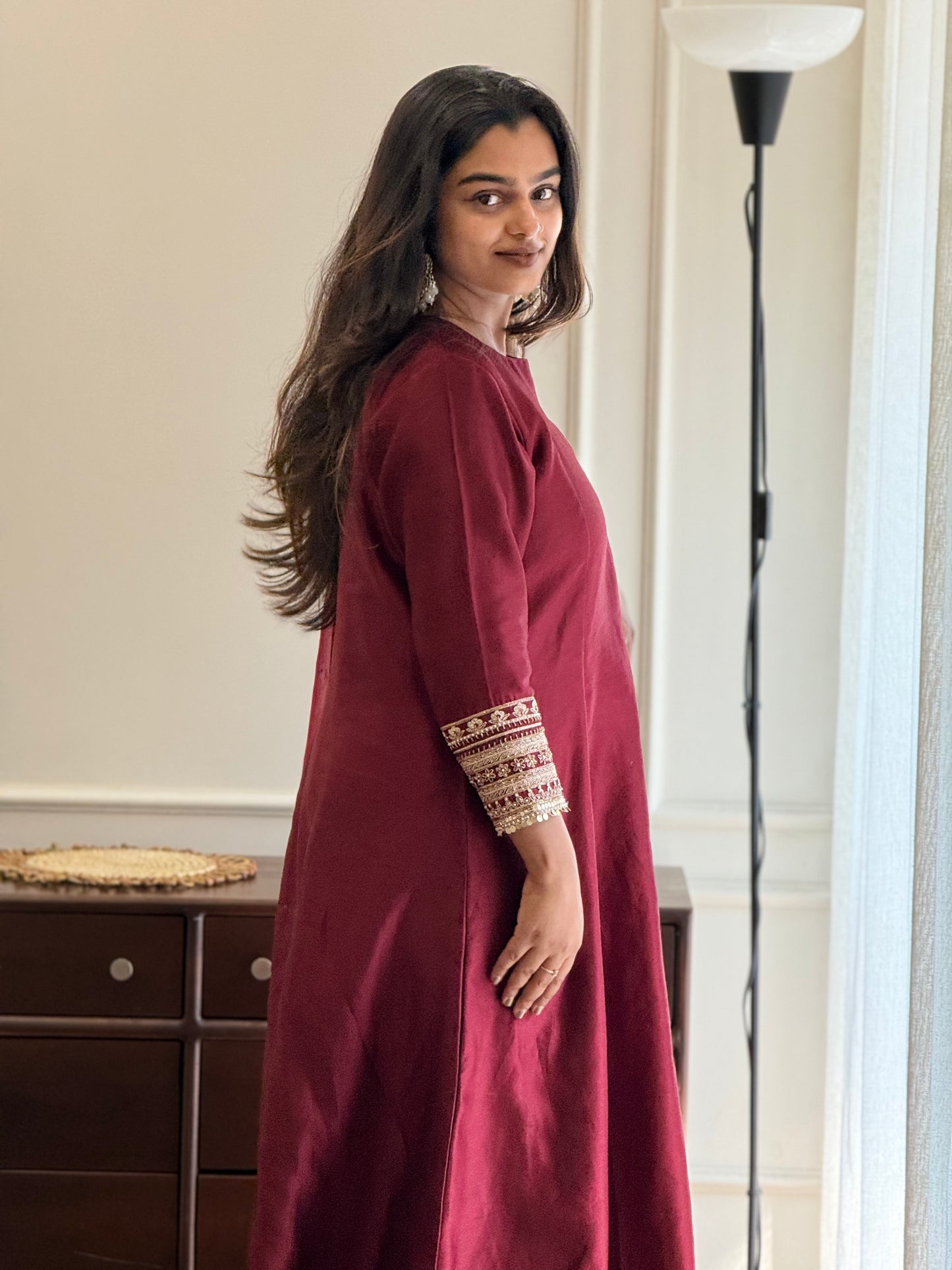 ZU25X311- MEROON SILK HW