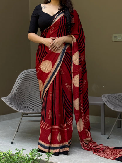 ZR010SAREE-AJRAK MODAL