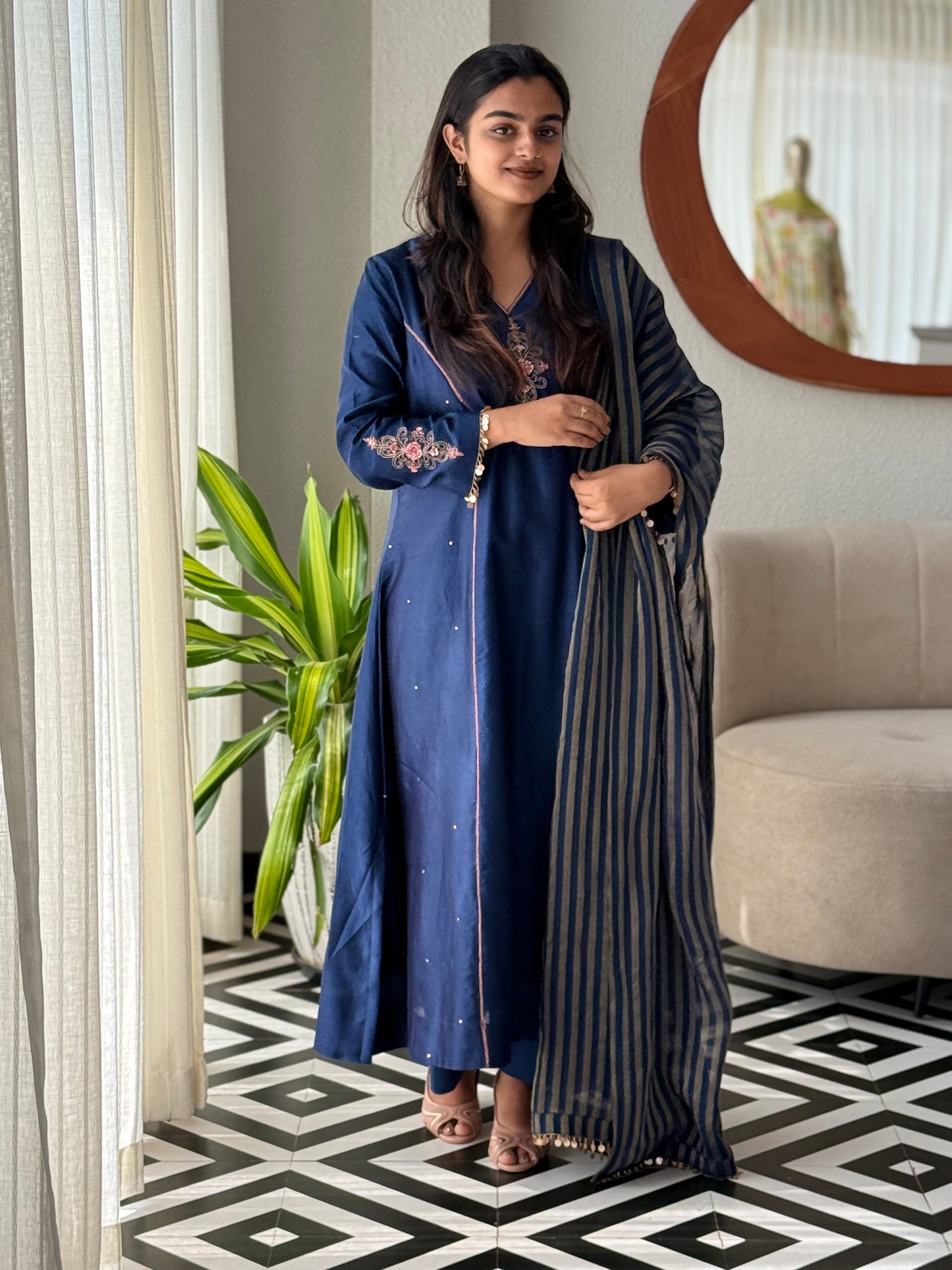 ZU25X313- NAVY SILK HW