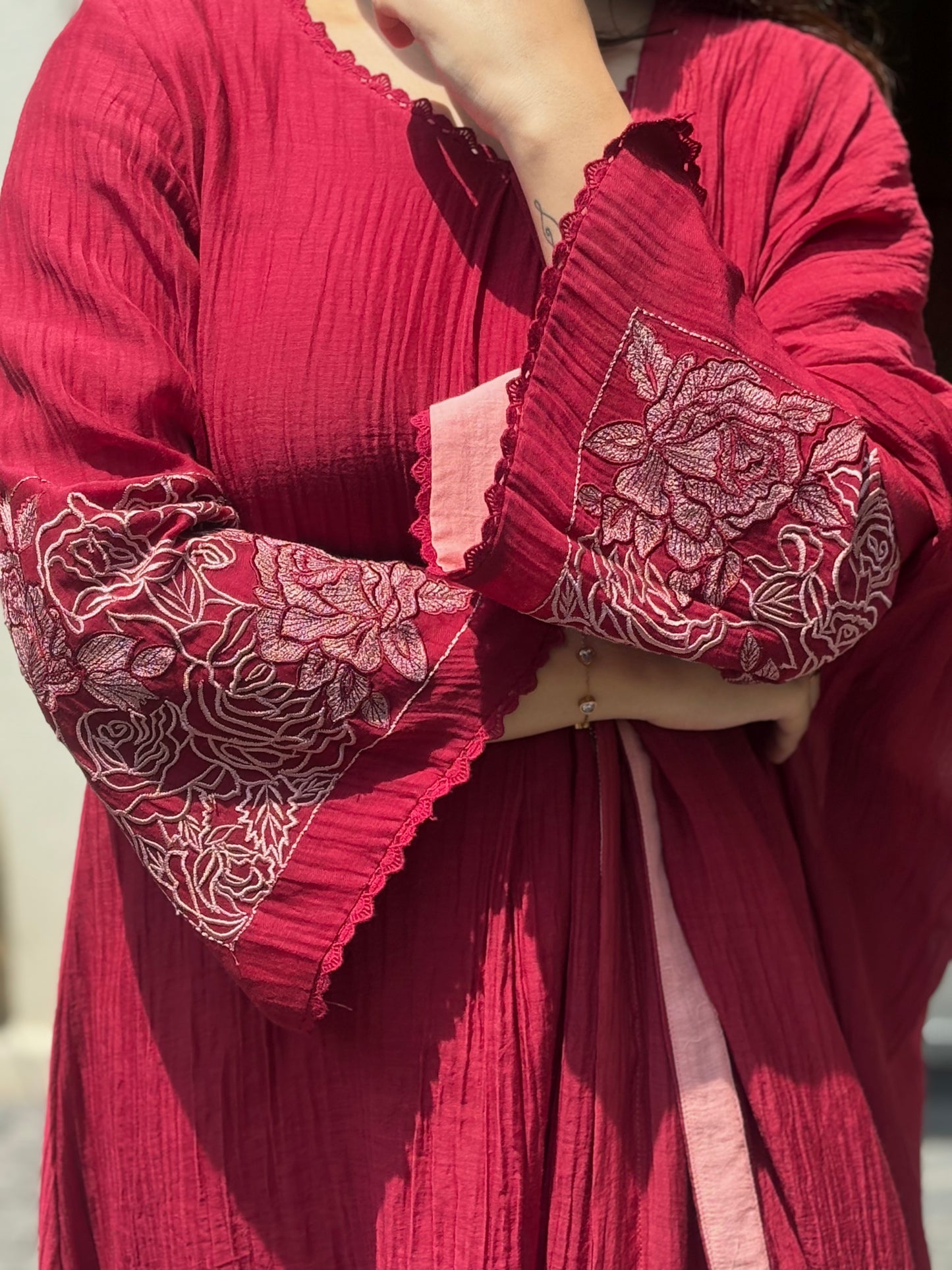 SIGNATURE CHANDERI MAROON- RUHAR019