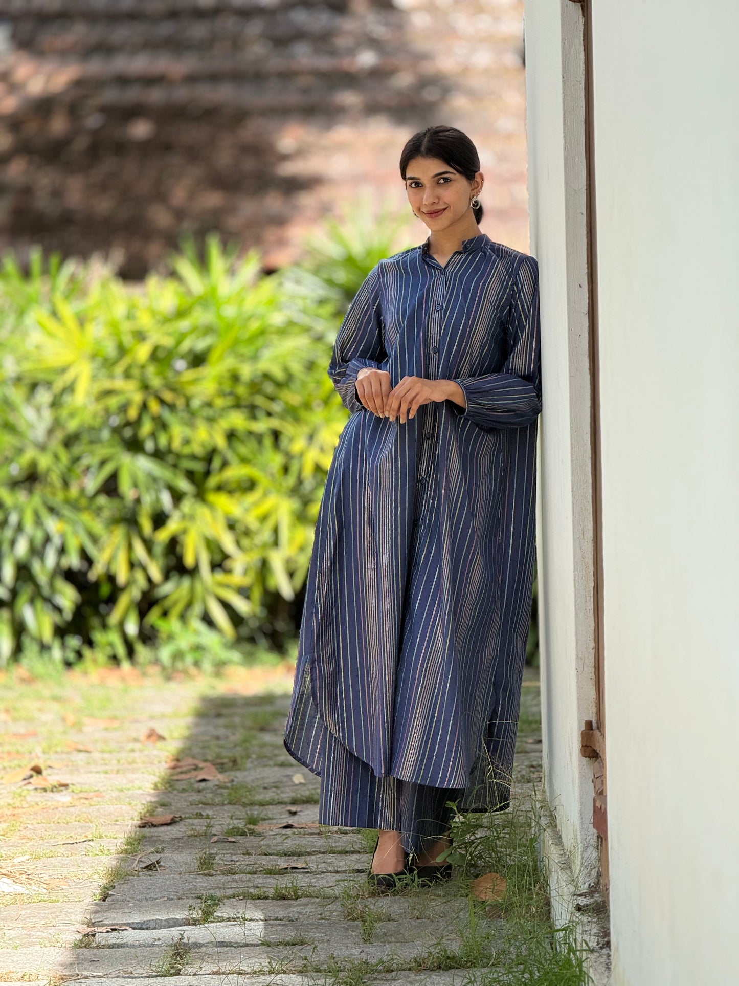 ZU25X434- COTTON NEVI BLUE LUREX