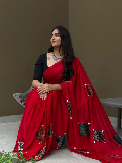 ZR006SAREE-AJRAK MODAL