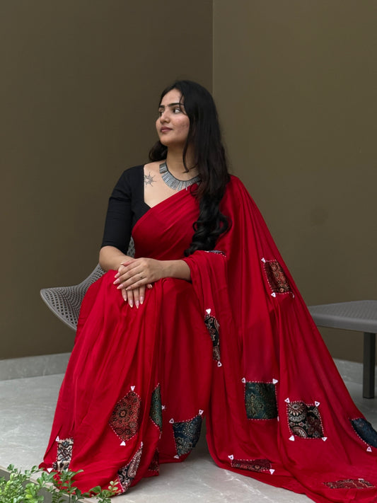 ZR006SAREE-AJRAK MODAL